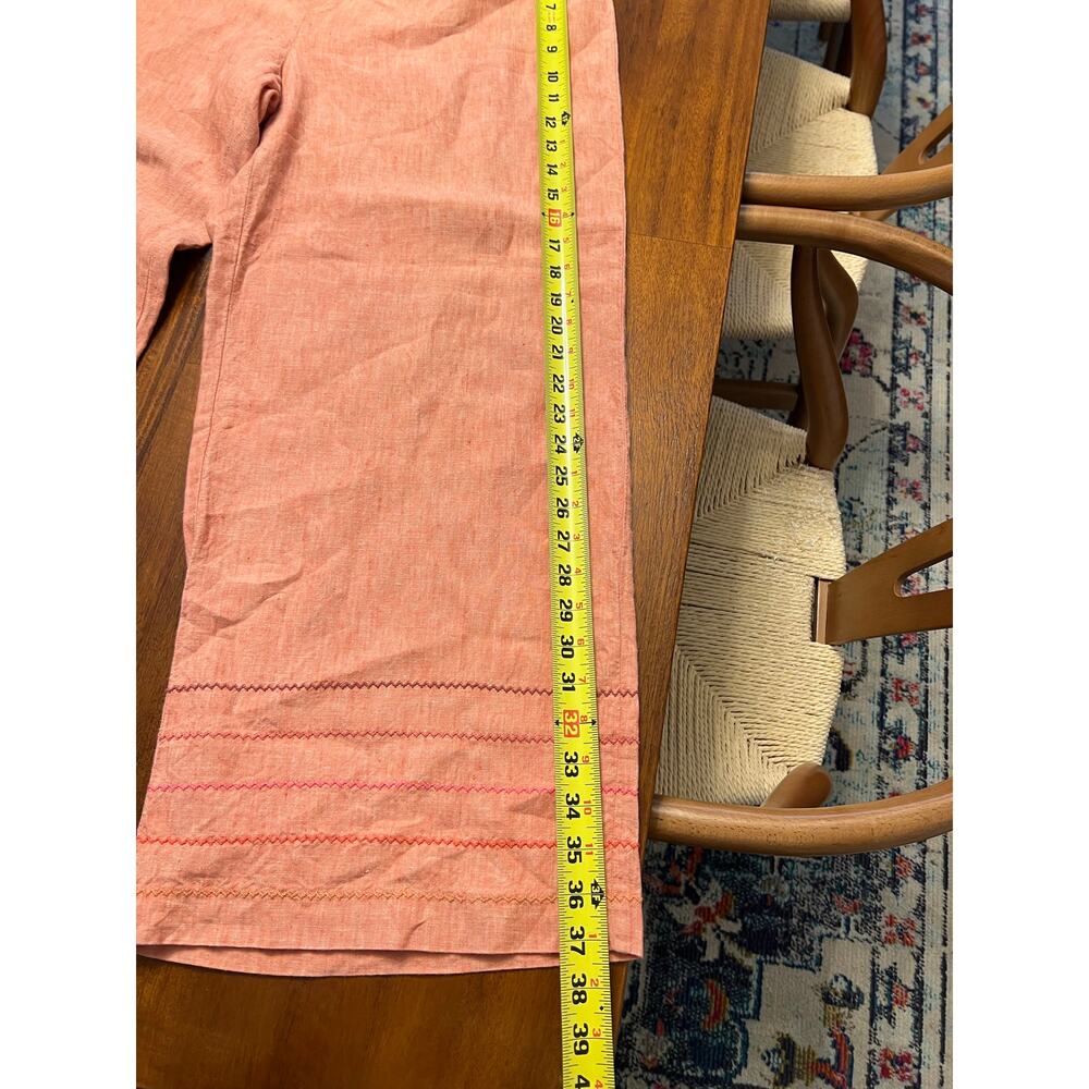 Sigrid Olsen 100% linen women’s button down shirt and pants set L top Xl bottoms - Picture 11 of 12